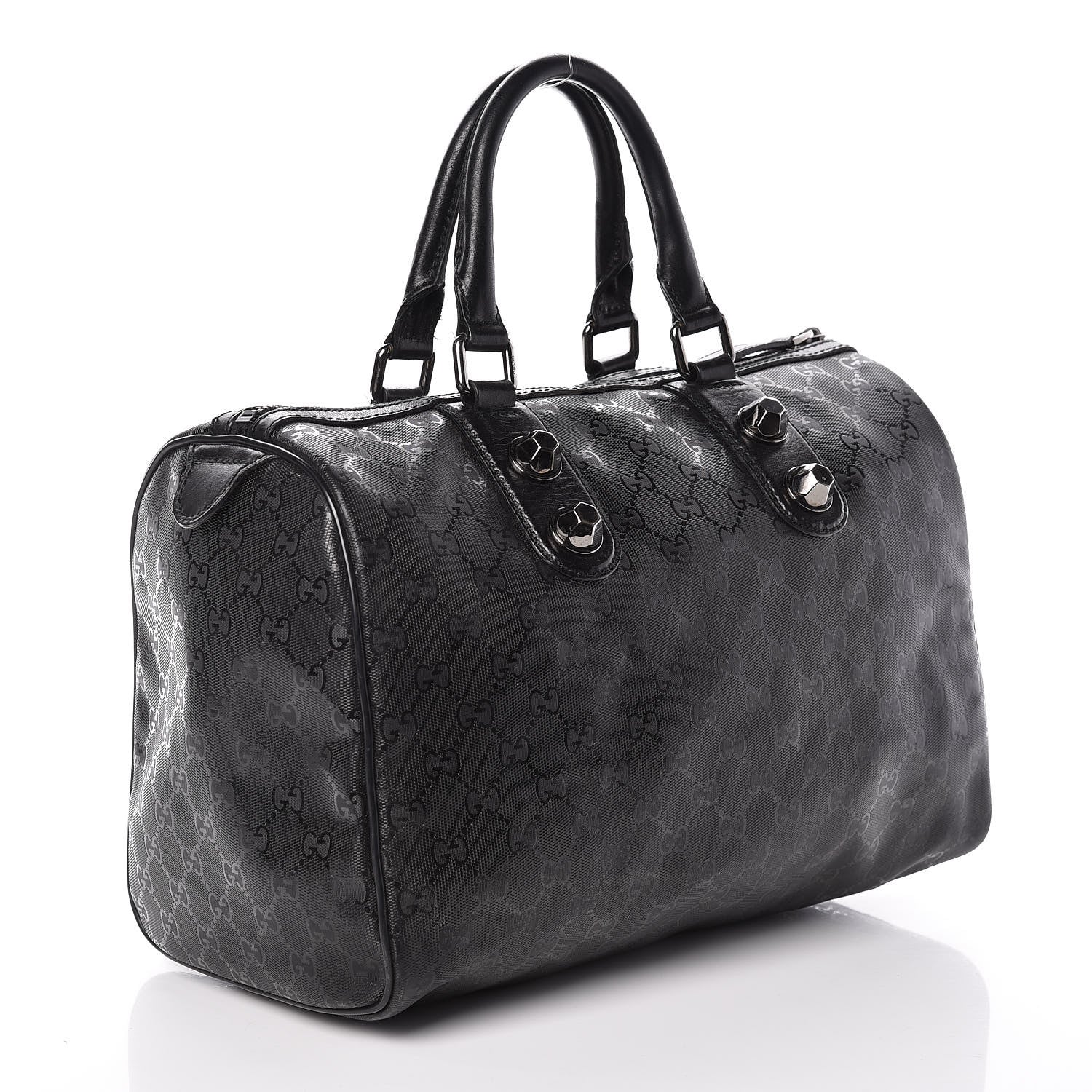 Gucci Imprime Monogram Medium Joy Stud Boston Black 3 of 10