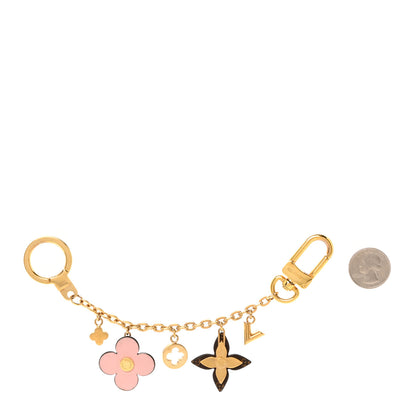 Louis Vuitton Brass Monogram Blooming Flowers Bag Charm Key Holder Rose Ballerine 3 of 7
