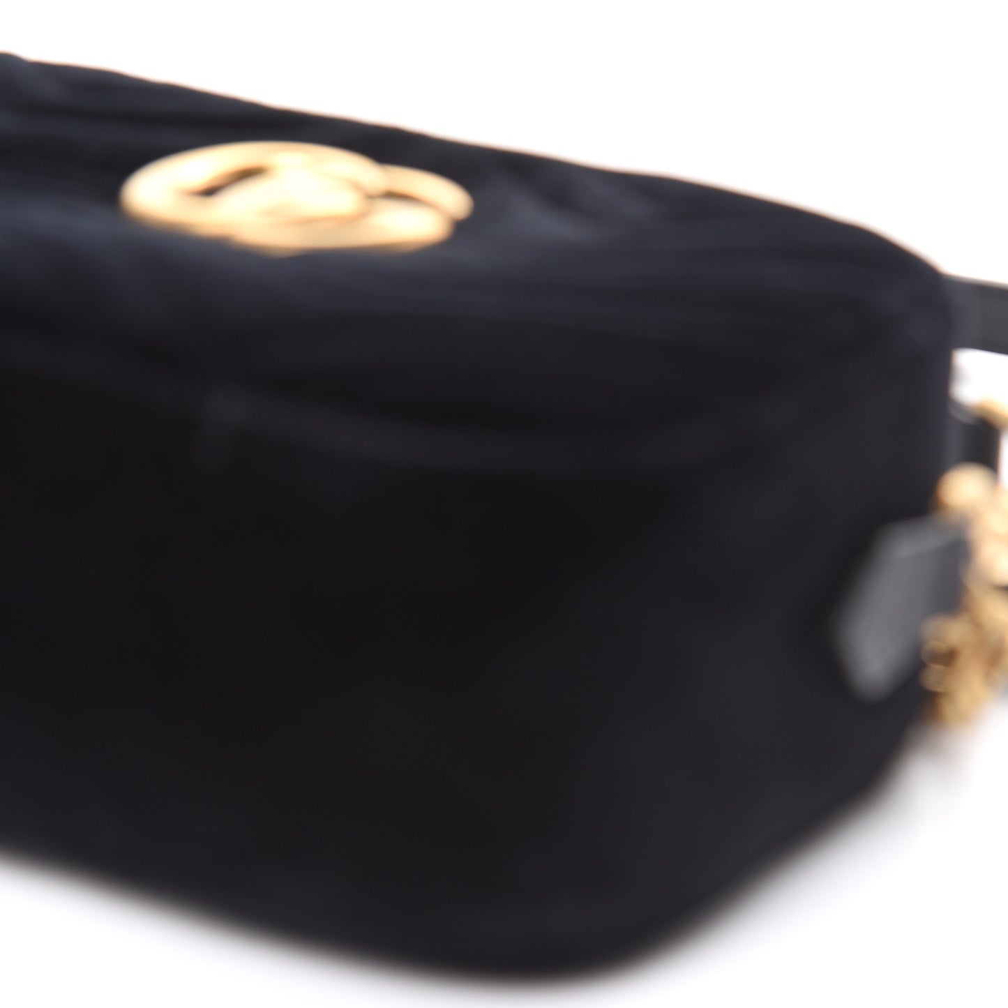 Velvet Matelasse Small GG Marmont Chain Shoulder Bag Black