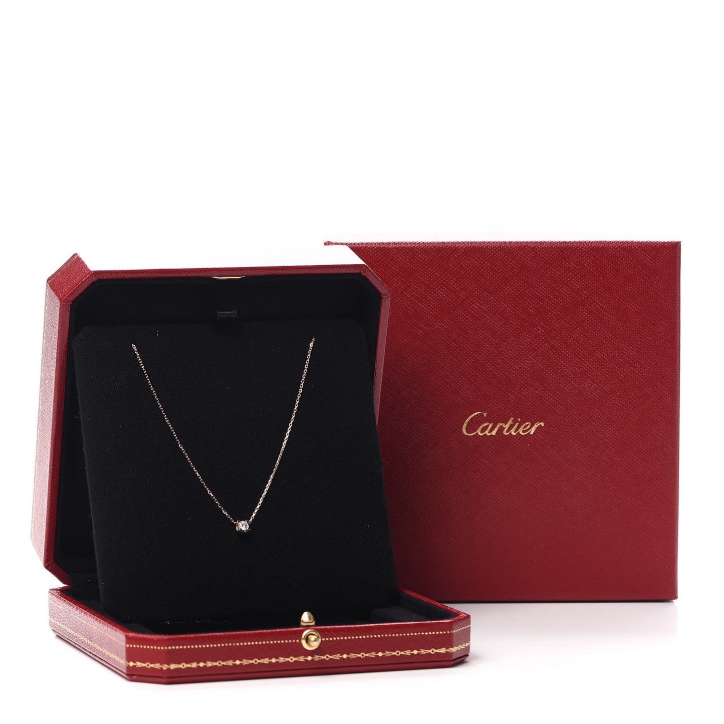 18K Pink Gold Diamond .18ct C De Pendant Necklace