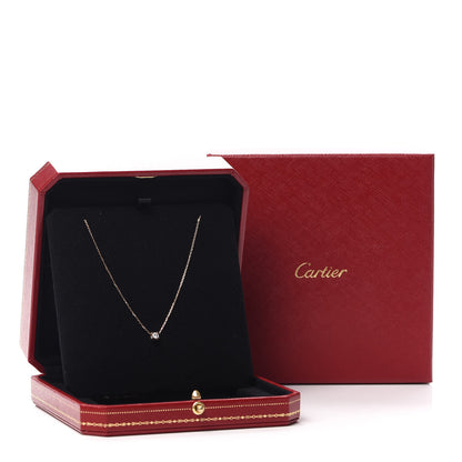 Cartier 18K Pink Gold Diamond .18ct C De Pendant Necklace 7 of 7