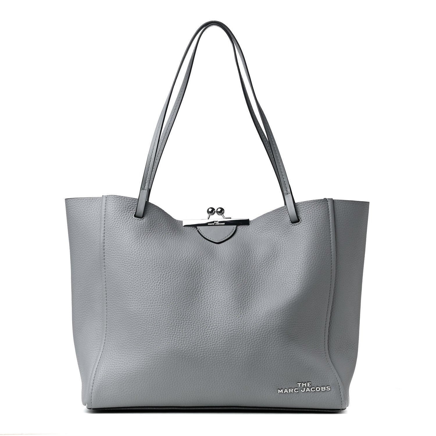 Marc Jacobs Calfskin Kiss Lock Tote Rock Gray 1 of 4