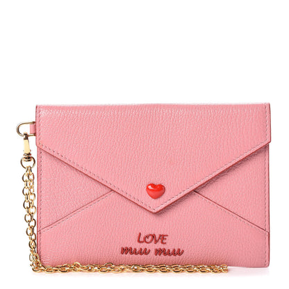 Miu Miu Goatskin Madras Love Wristlet Pouch Orchidea 1 of 11