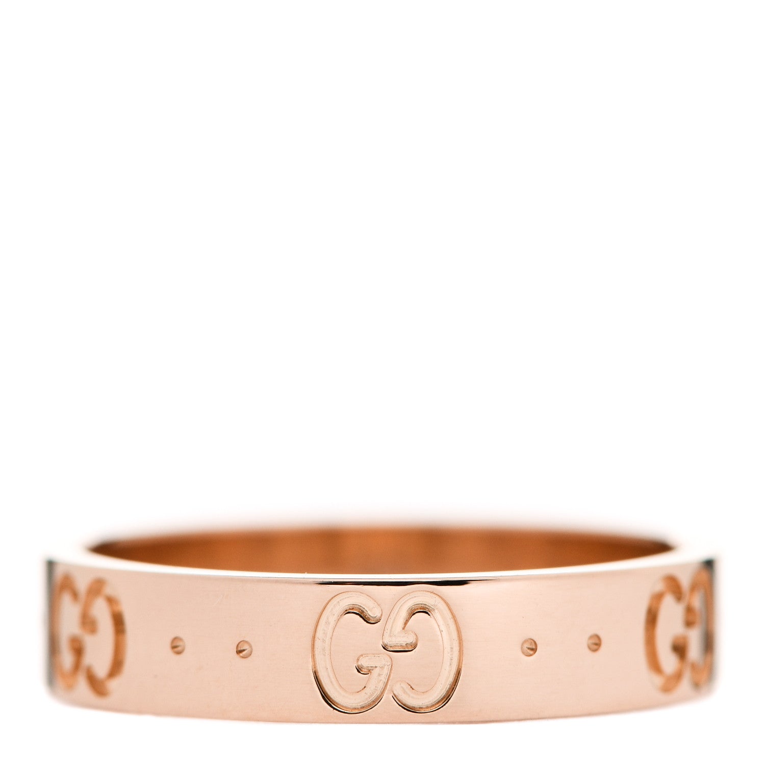 Gucci 18K Rose Gold 4mm Icon Thin Band Ring 53 6.25 3 of 7