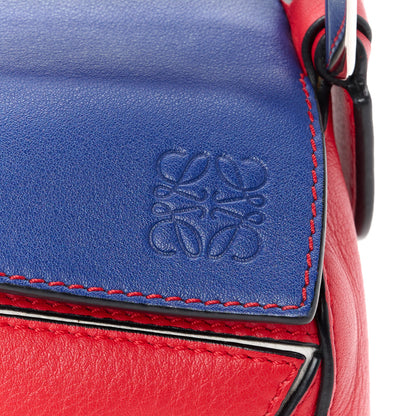 Loewe Calfskin Small Puzzle Bag Red Blue 7 of 10