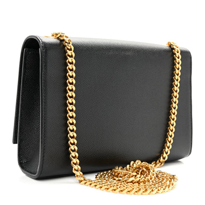Saint Laurent Grain De Poudre Small Monogram Kate Satchel Black 3 of 10