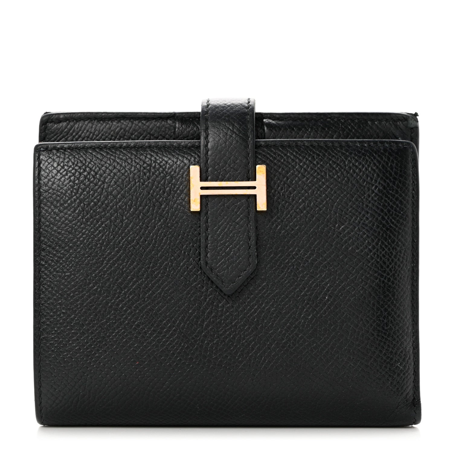 Hermes Epsom Bearn Compact Wallet Black 1 of 8