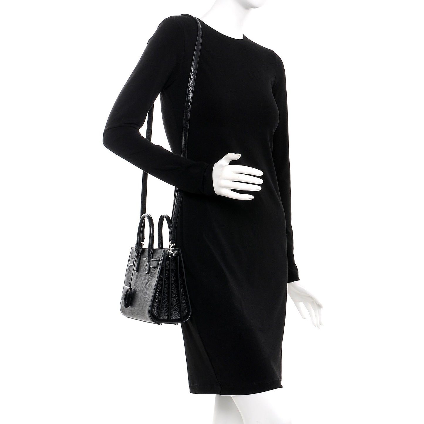 Grained Calfskin Nano Sac De Jour Black