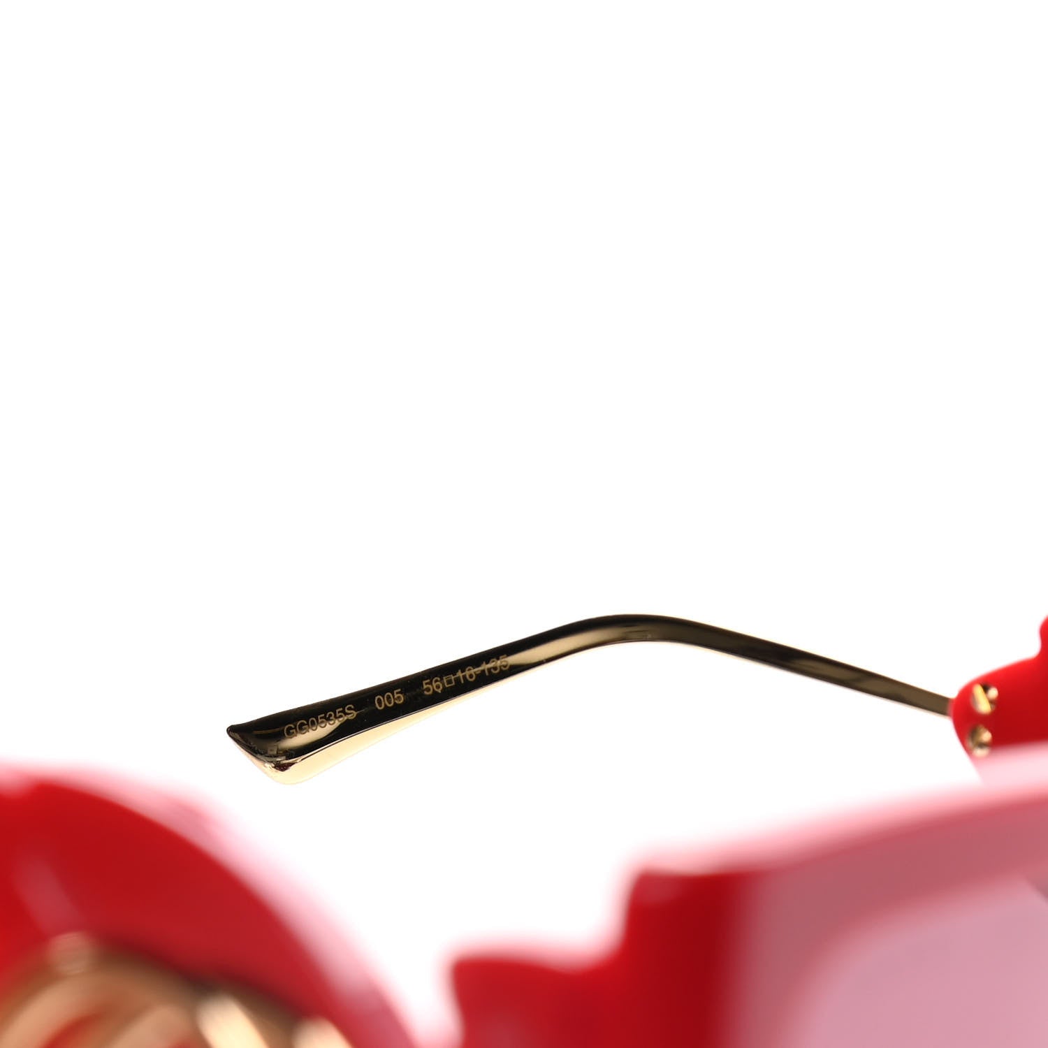 Gucci Acetate Square Frame Wing Sunglasses GG0535S Red 6 of 8