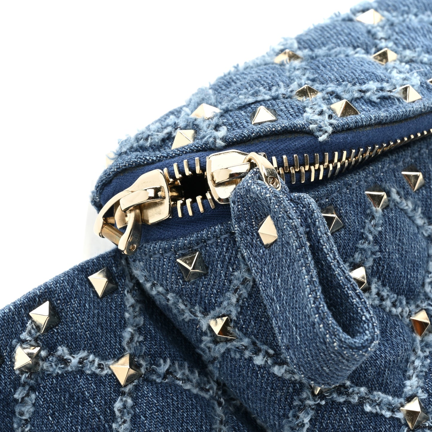 Denim Rockstud Spike Belt Bag Denim