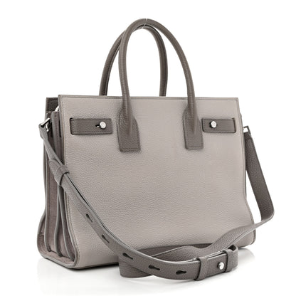 Saint Laurent Grained Calfskin Bi-Color Baby Supple Sac De Jour Souris Fog 3 of 12
