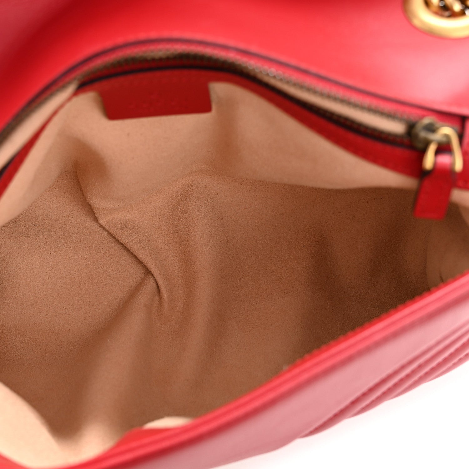 Gucci Calfskin Matelasse Small GG Marmont Shoulder Bag Hibiscus Red 5 of 11