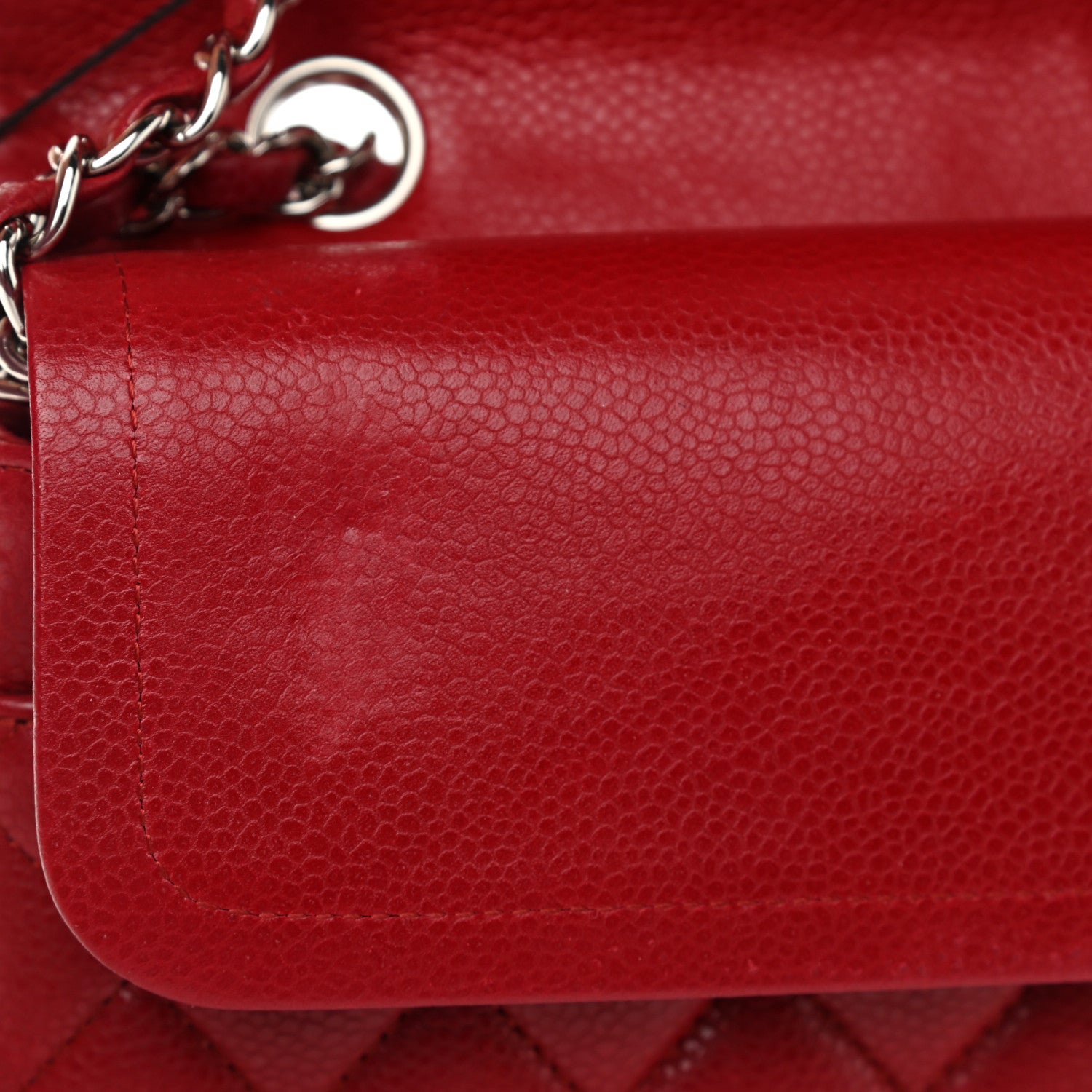 Chanel Caviar Quilted Medium Double Flap Red 11 of 12