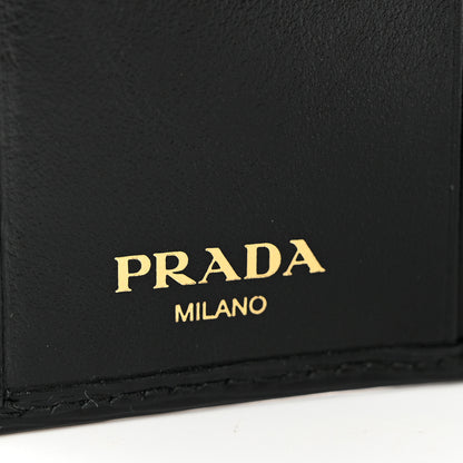 Prada Vitello Move Triangle Card Holder Wallet Black 6 of 6