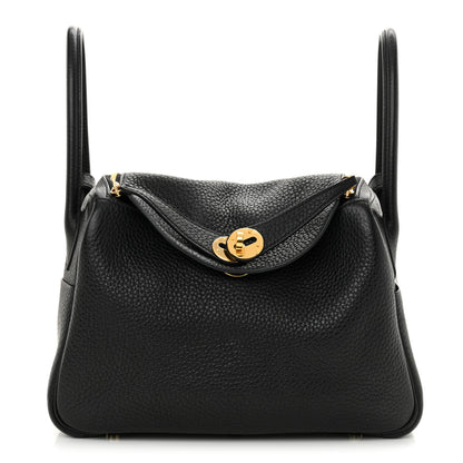 Hermes Taurillon Clemence Lindy 26 Black 1 of 10