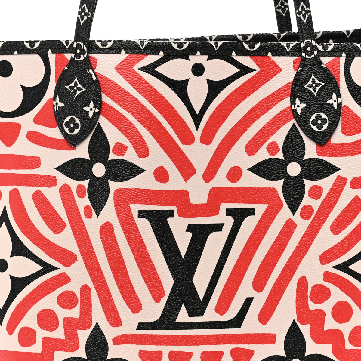 Louis Vuitton Monogram Giant Crafty Neverfull MM Creme Rouge Black 14 of 21
