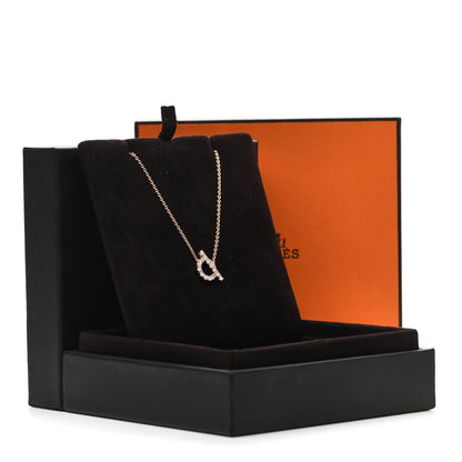 Hermes 18K Rose Gold Diamond Finesse Pendant Necklace 5 of 5
