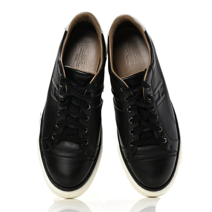 Hermes Calfskin Womens Polo Sneakers 40.5 Black White 5 of 9