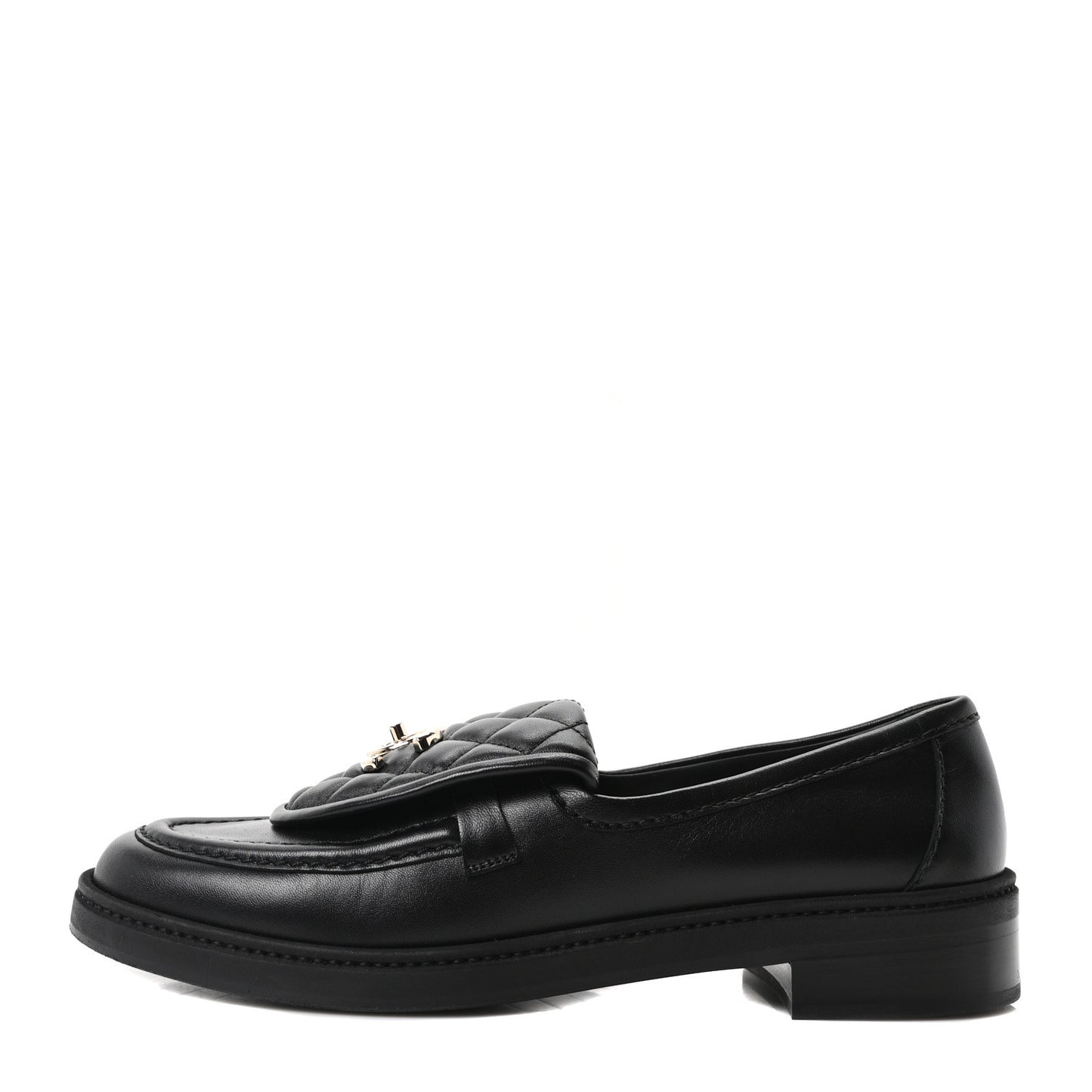 Lambskin Quilted CC Turnlock Loafers 39.5 Black
