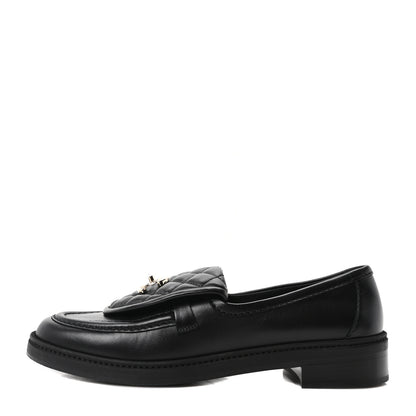 Chanel Lambskin Quilted CC Turnlock Loafers 39.5 Black 1 of 9