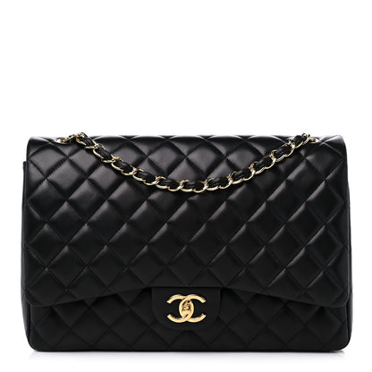 Chanel Lambskin Quilted Maxi Double Flap Black 1 of 9