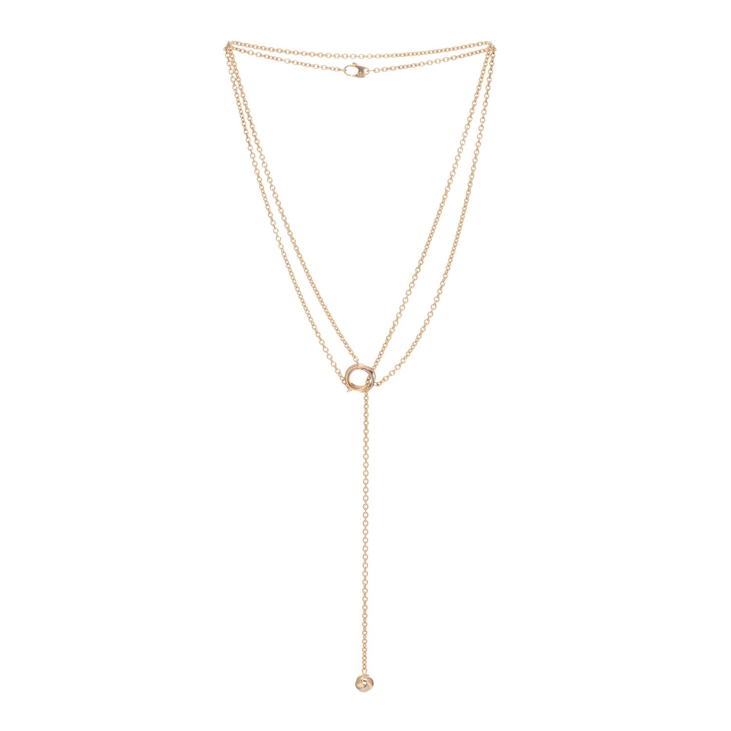 Cartier 18K Pink Yellow White Gold Baby Trinity Pampilles Necklace 2 of 4