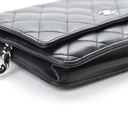 Chanel Lambskin Quilted Wallet On Chain WOC Black 10 of 15