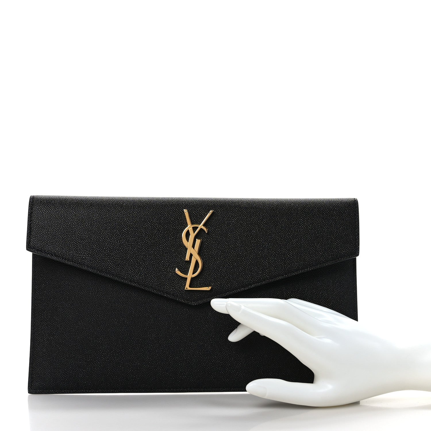 Saint Laurent Grain De Poudre Uptown Pouch Black 2 of 8