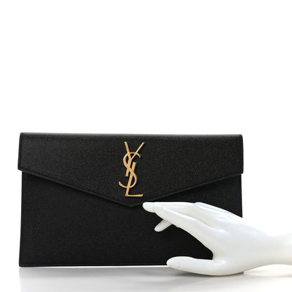 Saint Laurent Grain De Poudre Uptown Pouch Black 2 of 8