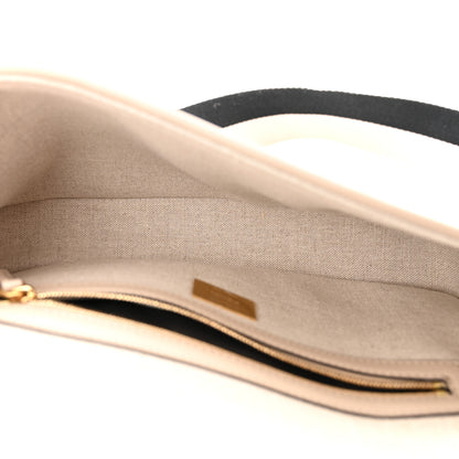 Fendi Canvas Vitello King FF Embroidered Baguette Grezzo White Nuvola 5 of 10
