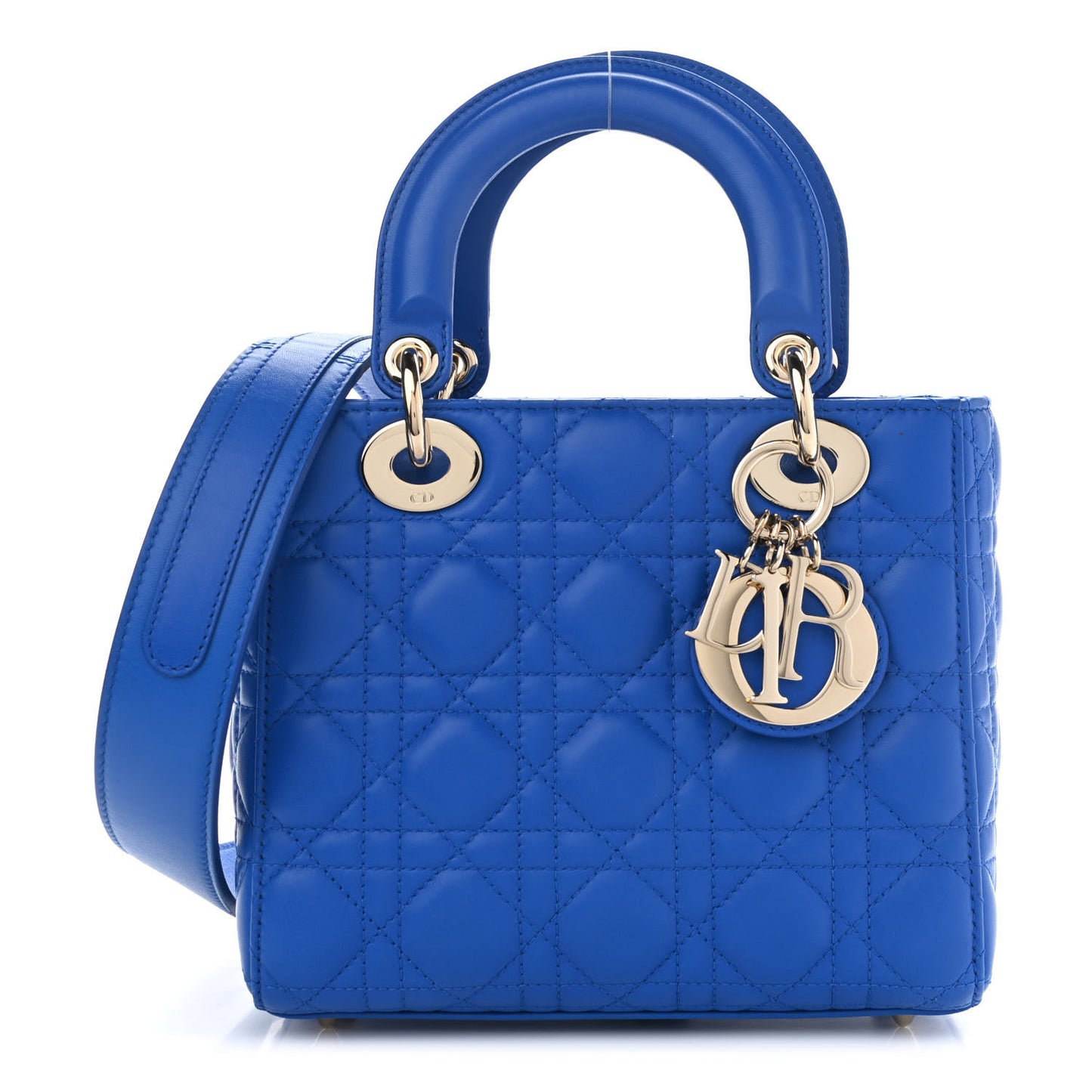 Lambskin Cannage Small Lucky Badges My Lady Dior Blue
