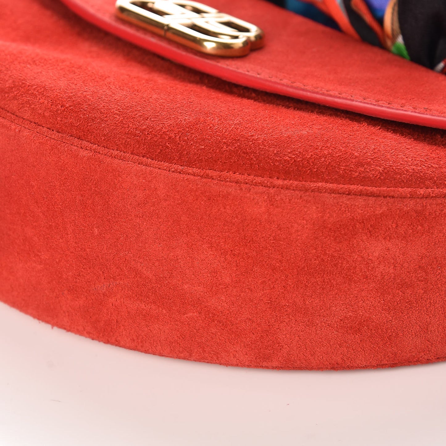 Suede Opera Clutch Bag Red