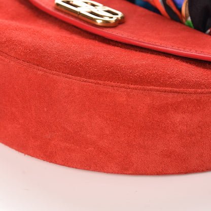 Balenciaga Suede Opera Clutch Bag Red 6 of 8