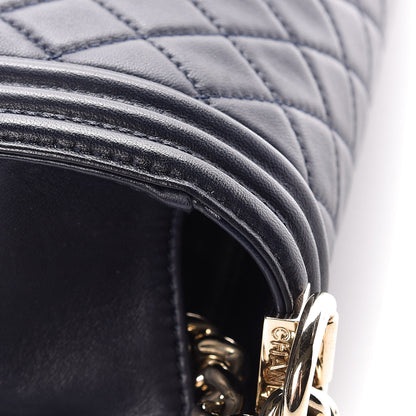 Chanel Lambskin Quilted New Medium Boy Flap Dark Navy Blue 8 of 8