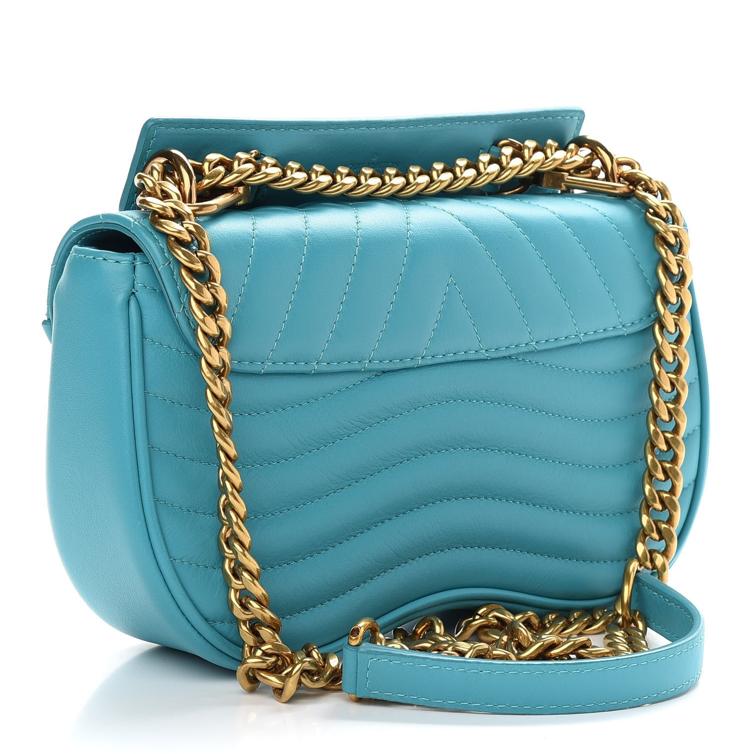 Louis Vuitton Calfskin New Wave Chain MM Malibu Green 3 of 9