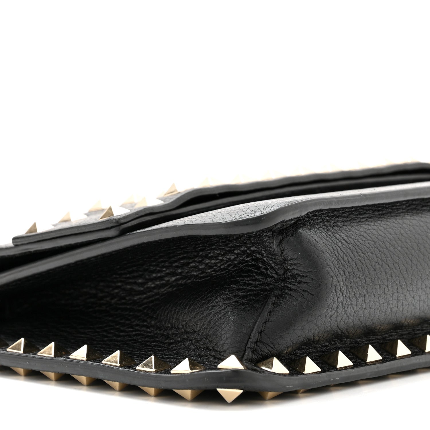 Valentino Garavani Pebbled Calfskin Rockstud Side Slip Crossbody Black 8 of 9