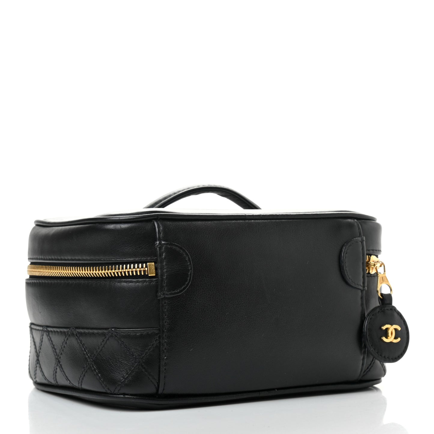 Lambskin Vanity Cosmetic Case Black