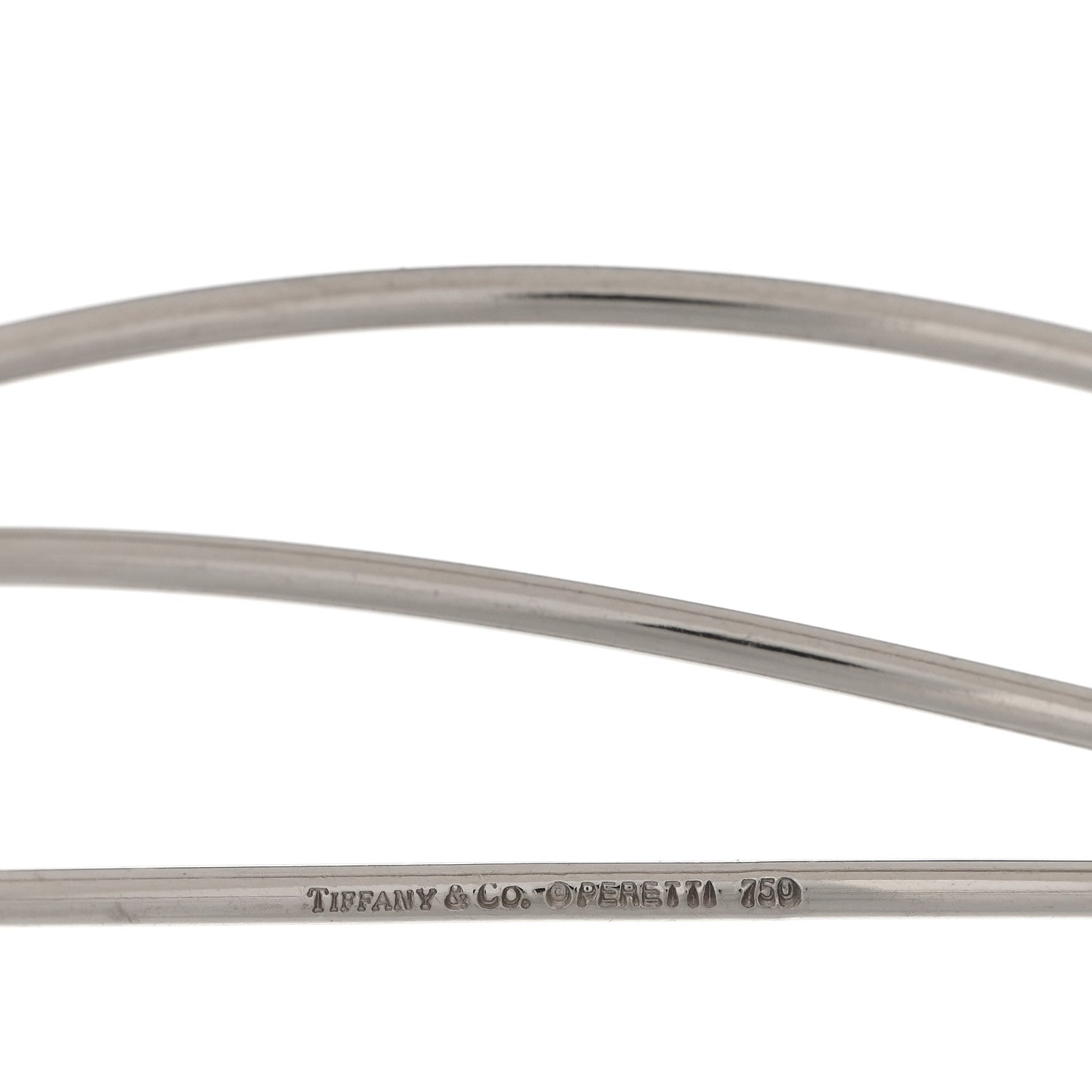 Tiffany 18K White Gold Elsa Peretti Wave Three Row Bracelet 3 of 3