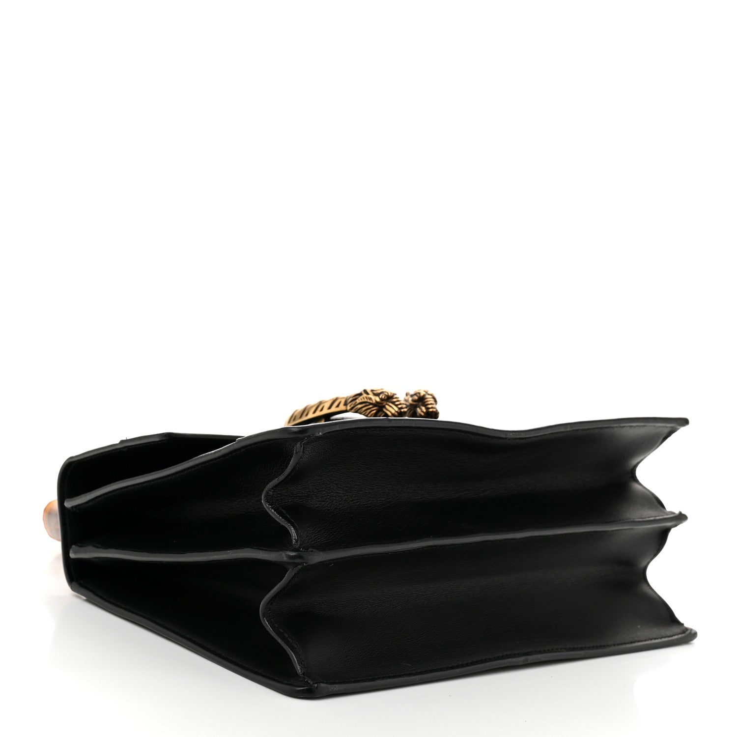 Gucci Moon Calfskin Web Medium Dionysus Bamboo Top Handle Bag Black Bright Evergreen Hibiscus Red 4 of 11