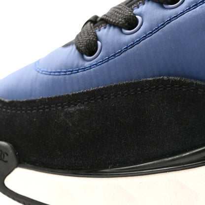 Chanel Nylon Suede Calfskin Womens Logo Sneakers 41 Dark Navy Blue 12 of 13