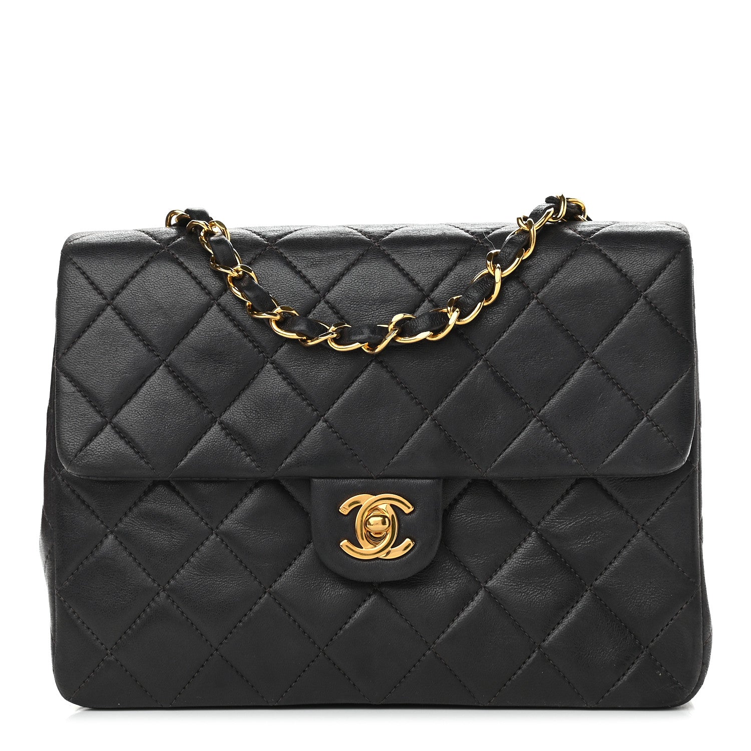 Chanel Lambskin Quilted Small Single Flap Black 1 of 8