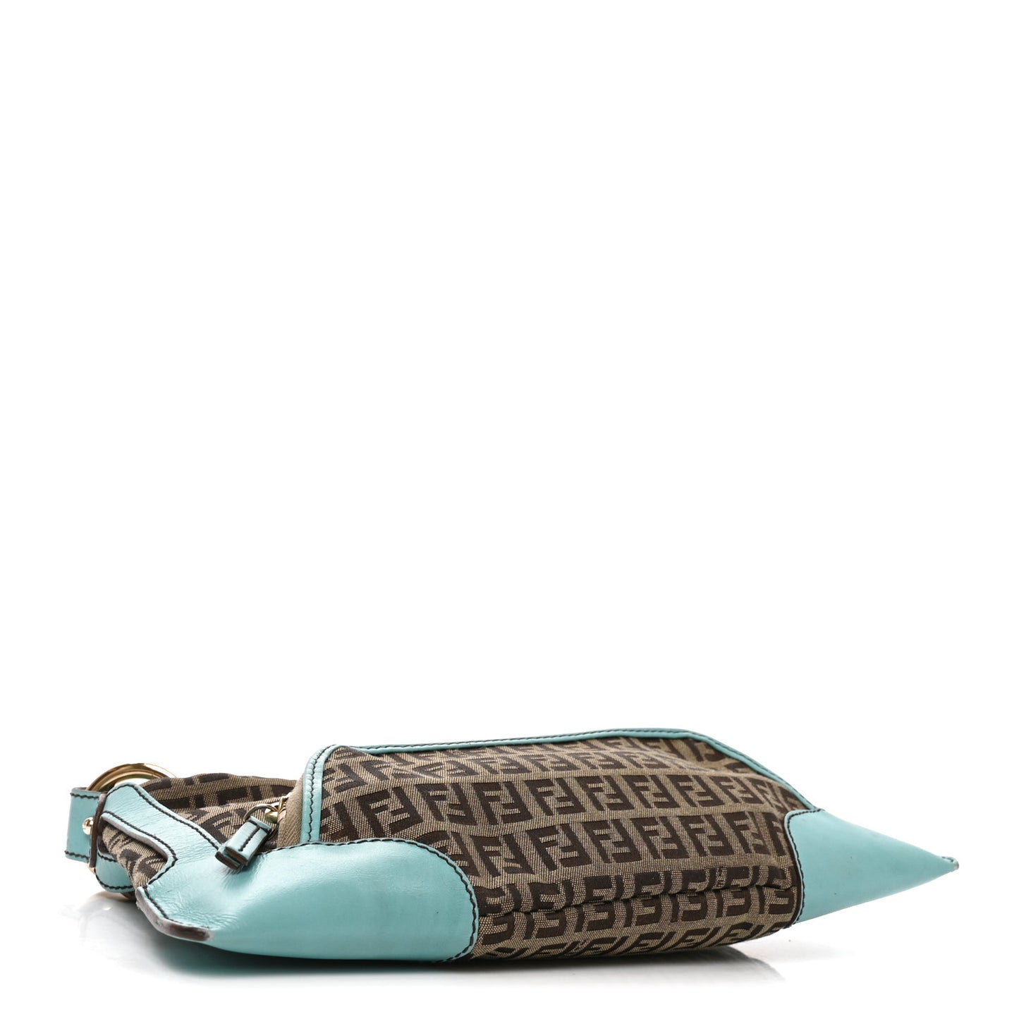 Zucchino Cuoio Small Chef Pocket Shoulder Bag Mogano Panna Turquoise