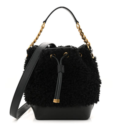 Saint Laurent Shearling Calfskin Small Emmanuelle Bucket Bag Black 1 of 12