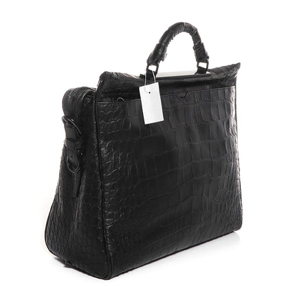 3.1 Phillip Lim 3.1 Crocodile Embossed Large Ryder Satchel Black 3 of 10
