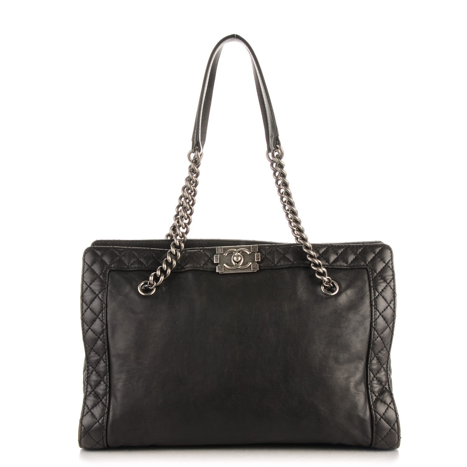 Chanel Calfskin Boy Reverso Shopping Tote Black 1 of 10