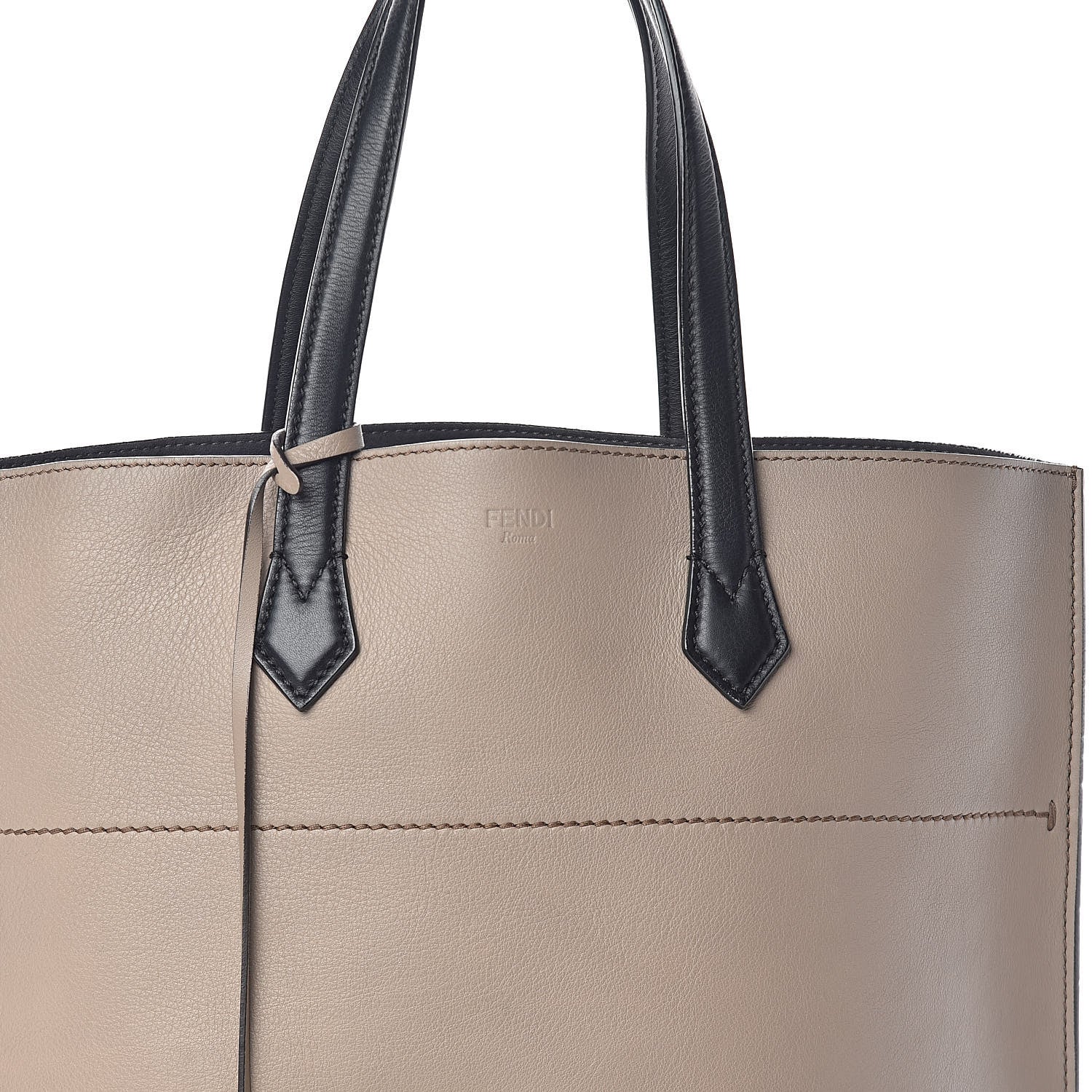 Fendi Vitello All In Shopper Tote Tortora Black 7 of 9