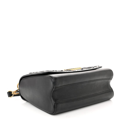 Louis Vuitton Calfskin Since 1854 Embroidered Twist MM Black 4 of 10