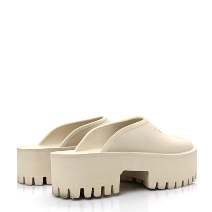 Gucci Rubber GG Monogram Perforated Elea Platform 55mm Lug Sole Sandals 37 Mystic White 4 of 10