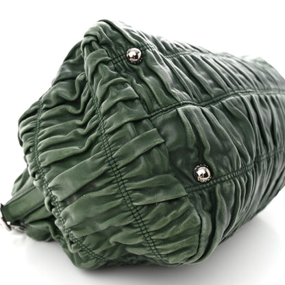 Prada Nappa Gaufre Double Zip Tote Green 9 of 17