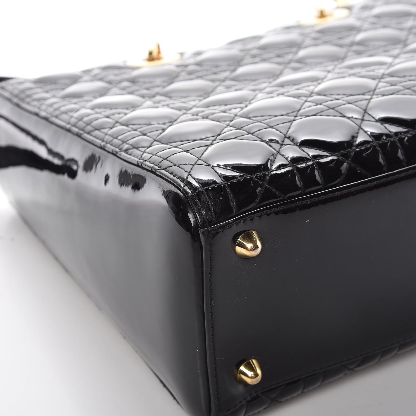 Patent Cannage Large Lady Dior Black